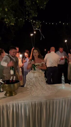 Bride and groom against an old wooden door